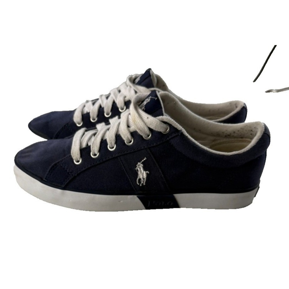 Polo Ralph Lauren Gillian Navy Blue Canvas Sneakers Womens 8.5B